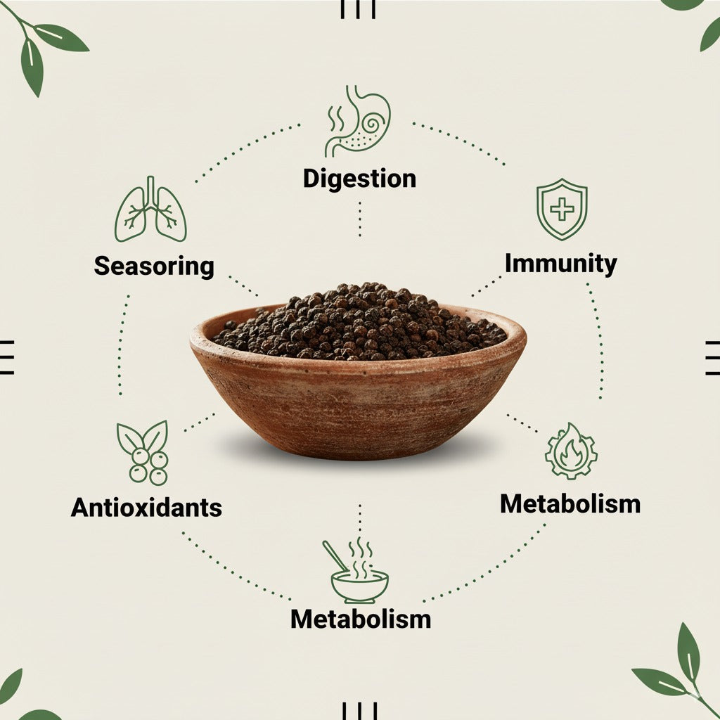 Organic Cart - Black Pepper Whole – 75g Premium handpicked peppercorns