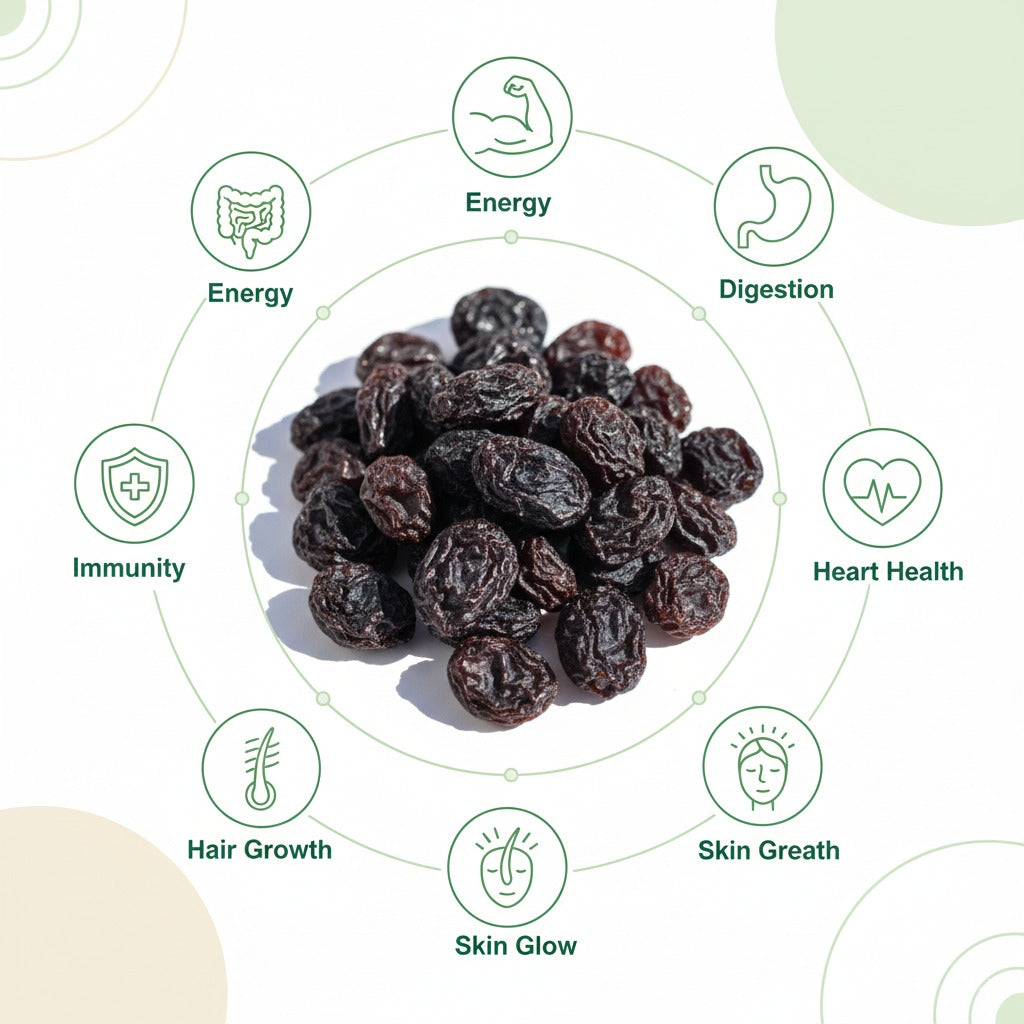 Organic Cart Black Raisins – 250g Premium handpicked raisins with natural sweetness