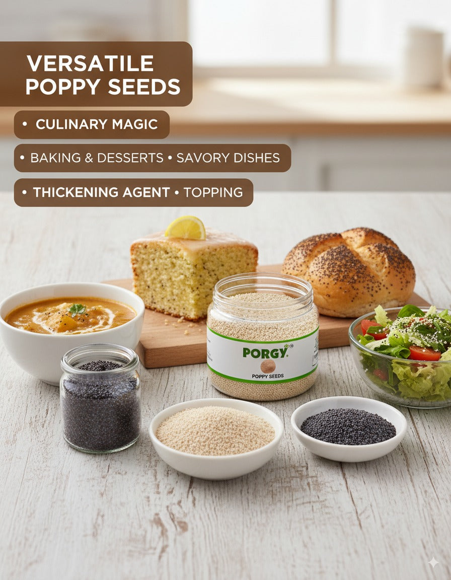 PORGY Poppy Seeds – 120g Rich and nutty flavor for gravies, baking